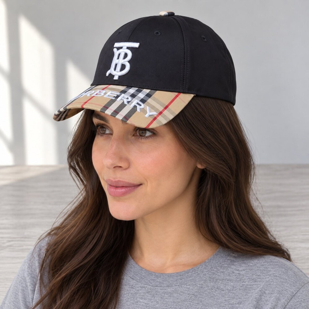 Burberry TB Monogram Check Cap - Picture 3 of 6